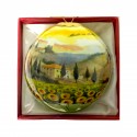 Pallina di natale da souvenir con la Toscana girasoli