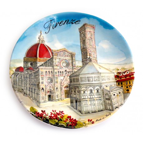 Piatto ø20 cm fi25 Piazza Duomo di Firenze