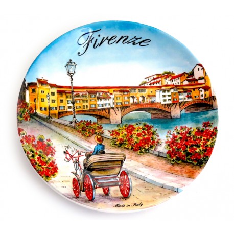 Piatto ø20 cm FI28 Ponte vecchio con carrozza