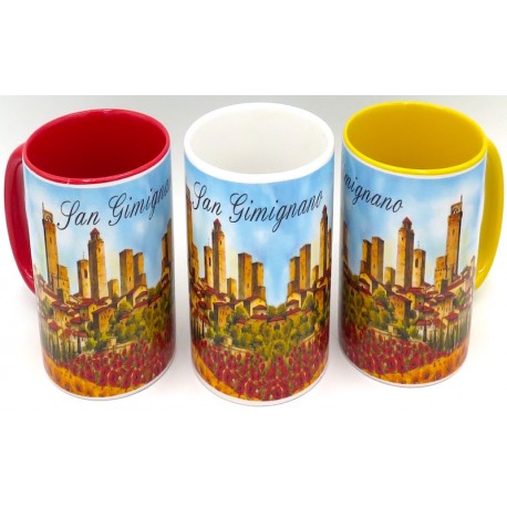 Mug in ceramica di San gimignano con girasoli