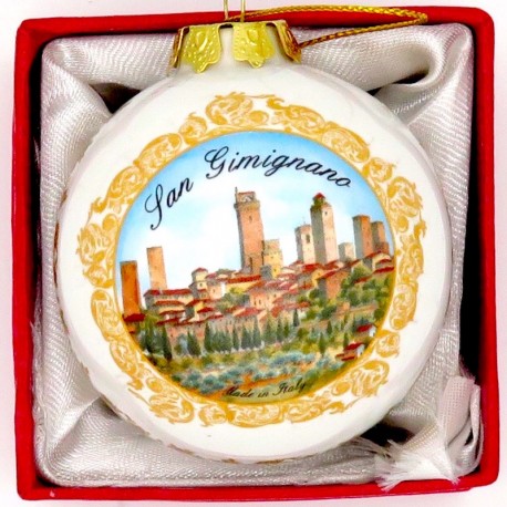 Pallina di natale con San gimignano panorama