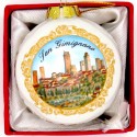 Pallina di natale con San gimignano panorama