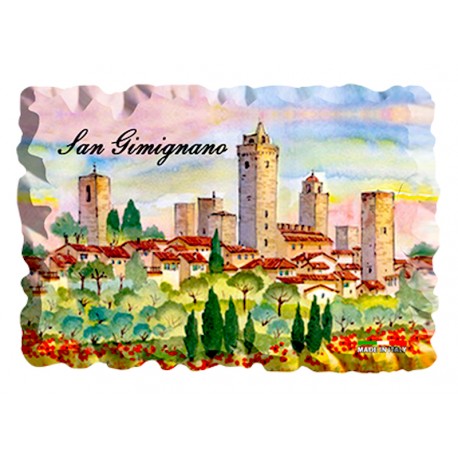 Roccetta magnetica con San gimignano al tramonto