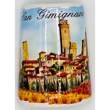 Souvenir magnetico tegolina di San gimignano girasoli