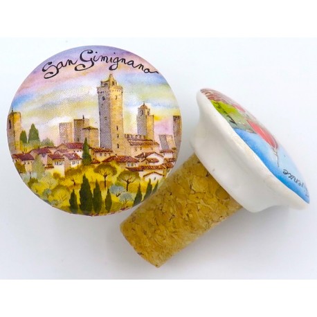 Tappo da souvenir di San gimignano al tramonto