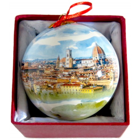 Pallina di natale da souvenir con il panorama di Firenze FI20