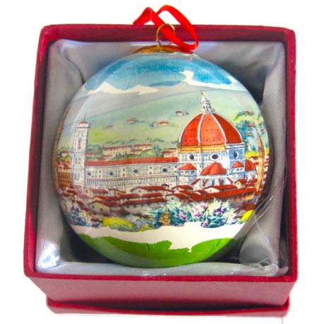 Pallina di natale da souvenir con il panorama di Firenze FI27