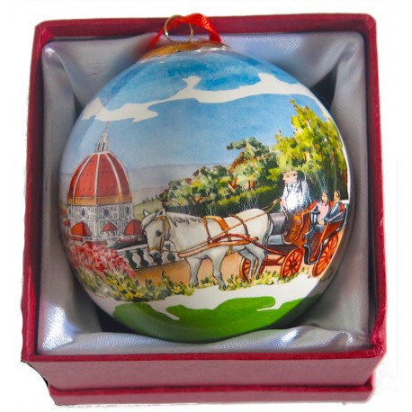 Pallina di natale da souvenir con il panorama di Firenze FI29