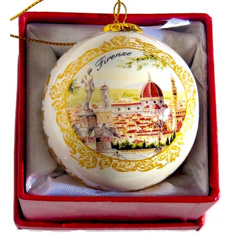 Pallina natale da souvenir con il piazzale michelangelo FI17