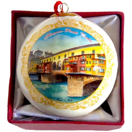 Pallina di natale da souvenir con il Ponte vecchio di Firenze