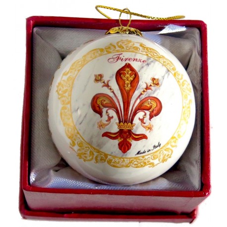 Pallina di natale da souvenir con il Giglio di Firenze