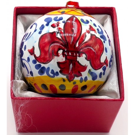 Pallina dipinta a mano con il Giglio di Firenze