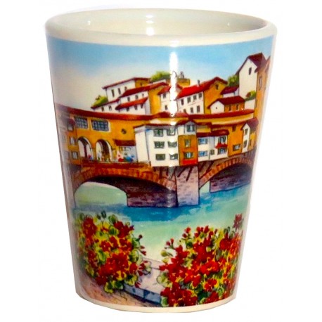 Bicchierino conico con il Ponte vecchio di Firenze FI28