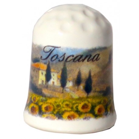 Ditale in ceramica con la campagna toscana TS1