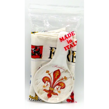 Posamestolo con strofinaccio con il Giglio di Firenze