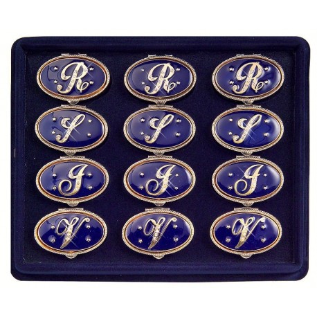 65-B LETTERE SMALTO BLU CON STRASS
